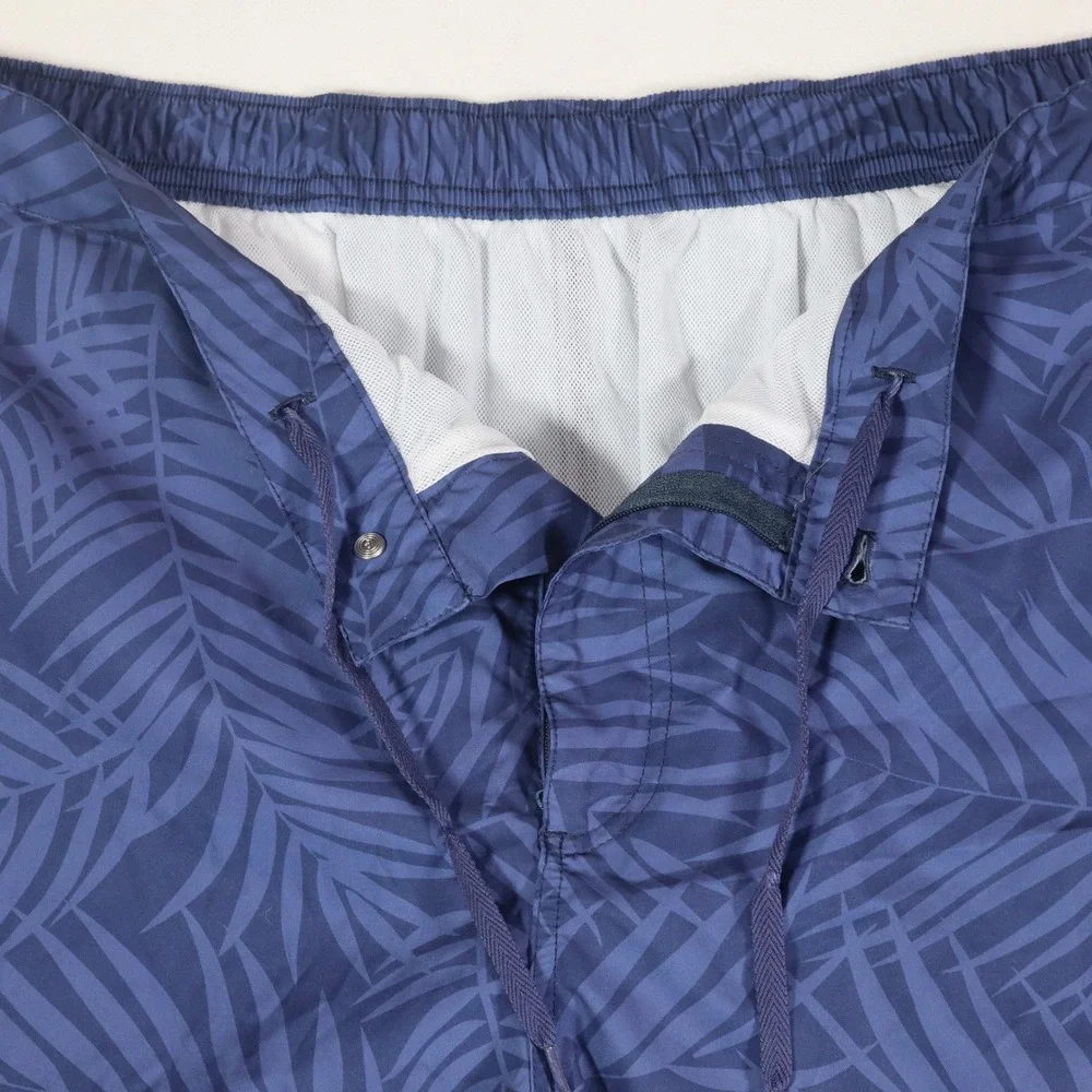 Peter Millar Swim Trunks Mens XXL Blue Palm Leaf Crown Crafted Board Shorts